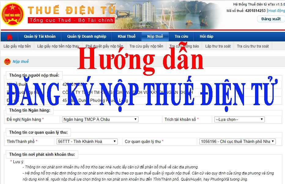 Đăng Ký Nộp Thuế Điện Tử Qua Ngân Hàng